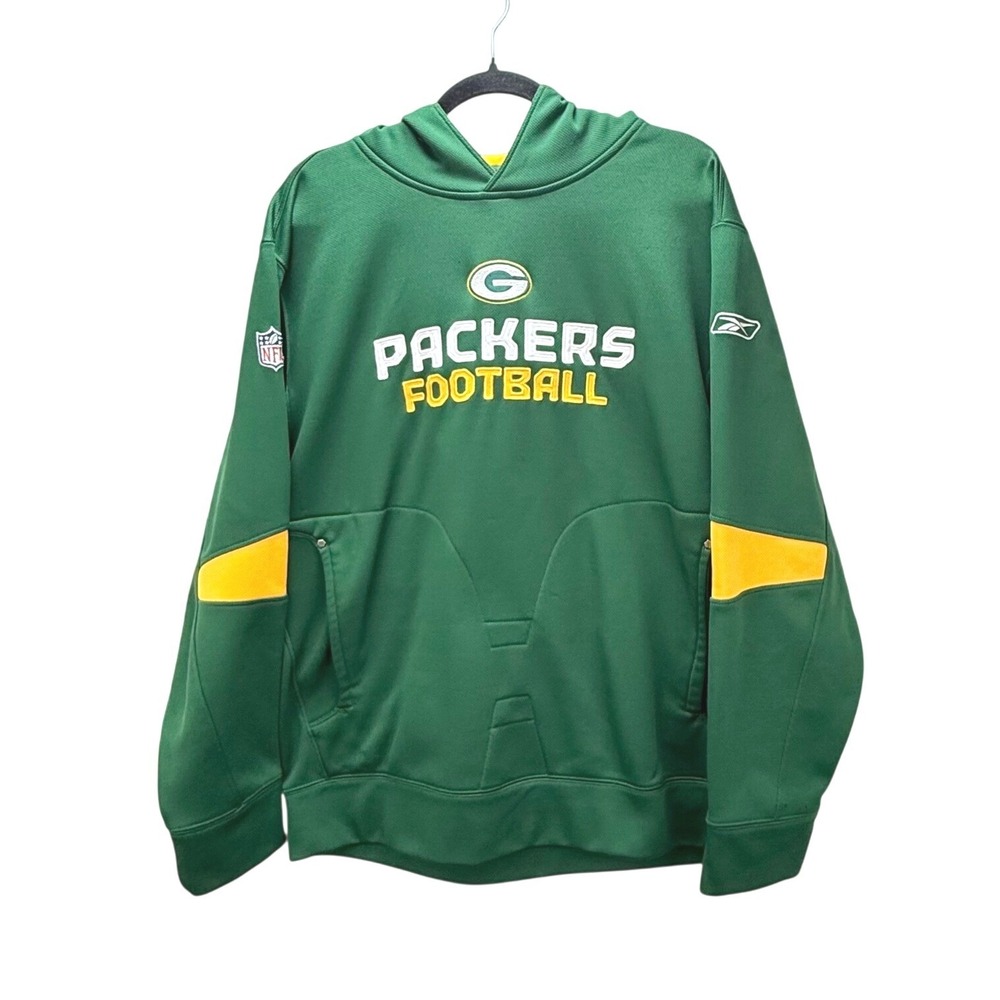 Green Bay Packers‎ Hoodie Mens Medium Green NFL Authentic Sideline Fleece Reebok